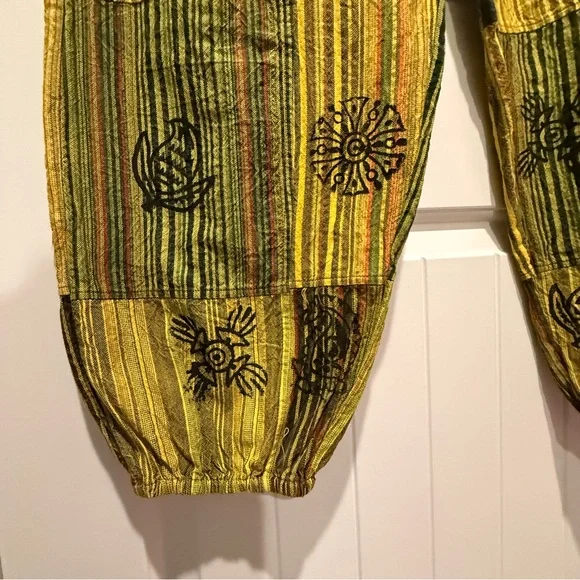 NEW CottonPatchwork Boho Harem Jogger Pants - Picture 8 of 13